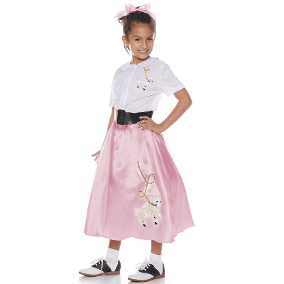 Underwraps Costumes Pretty Pink Poodle Skirt Set Girls' Costume, Small : Target
